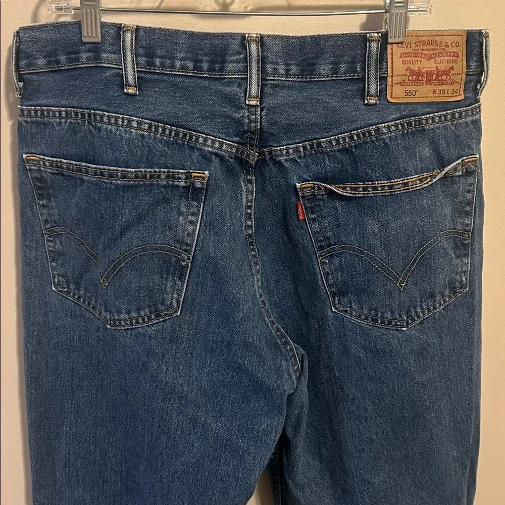 Levi's 550 Mens Relaxed Fit Tapered Leg Jeans Blue 38x34